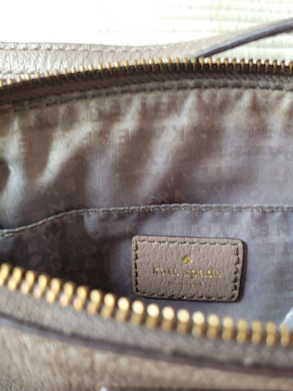 Kate Spade Grove Street Millie Pebbled Leather Crossbody Bag Taupe Greige - Picture 8 of 11